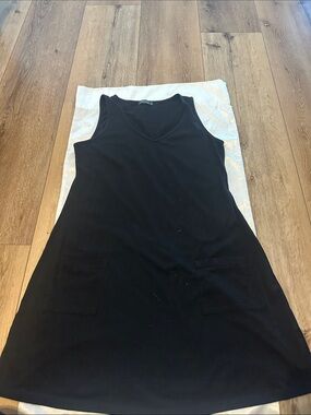 Amazon Black Sleeveless Asymmetrical V-Neck Dress